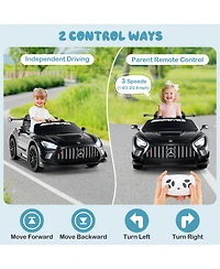 Hongge 12V Licensed Mercedes-amg GT3 Ride-On Car for Kids with Adjustable Speed - Black