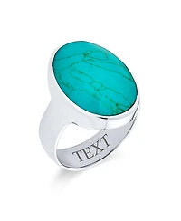 Bling Jewelry Large Oval Cabochon Natural Blue Turquoise Bezel Set Statement Ring Sterling Silver