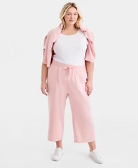 Style & Co Plus Lux Soft Cropped Wide Leg Pants, Macy's Exclusive