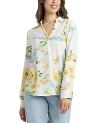 Bcx Women's Printed Button-Up Top