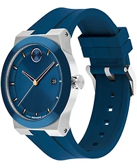 Movado Men's Bold Fusion Swiss Quartz Blue Silicone Watch, 42.30mm