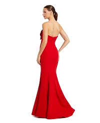 Mac Duggal Women's Crepe Strapless Mermaid Gown With 3D Flowers