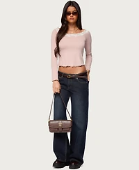 Edikted Women's Emmery Lacey Boat Neck Top