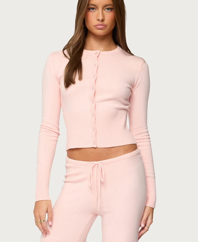 Edikted Women's Montanna Rib Knit Cardigan