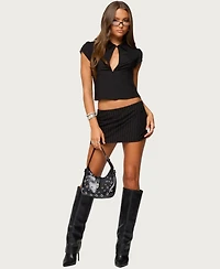 Edikted Women's Myrna Cut Out Collar Top