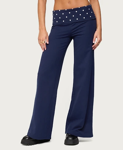 Edikted Women's Reeva Polka Dot Fold Over Pants