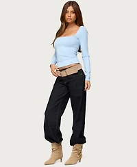 Edikted Women's Lovie Fitted Square Neck Top