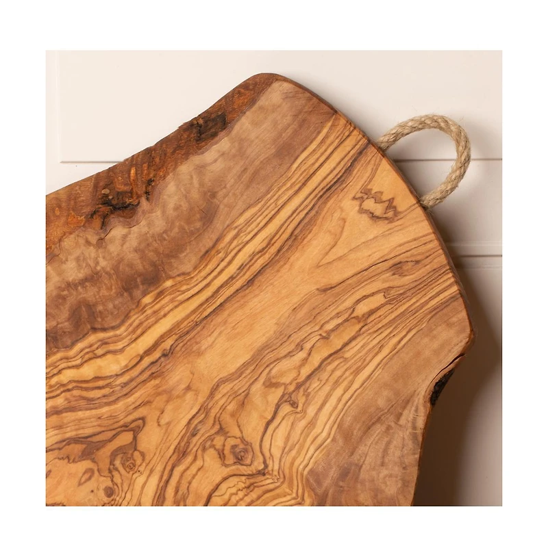 Verve Culture Olivewood Charcuterie Board with Rope Handle