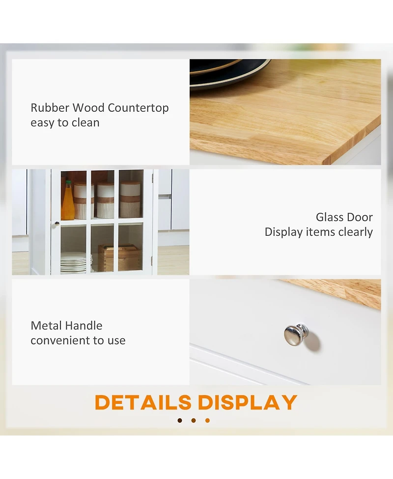 Homcom 27" Rolling Kitchen Island Cart Storage Cabinet Trolley Towel Rack w/ Drawer