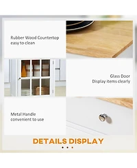 Homcom 27" Rolling Kitchen Island Cart Storage Cabinet Trolley Towel Rack w/ Drawer