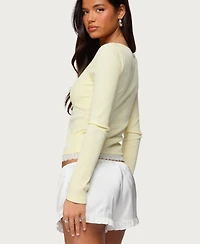 Edikted Women's Joana Layered Lacey Henley Top