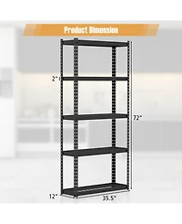 Sugift 5-Tier Metal Shelving Unit with Anti-slip Foot Pad Height Adjustable Shelves for Garage-s