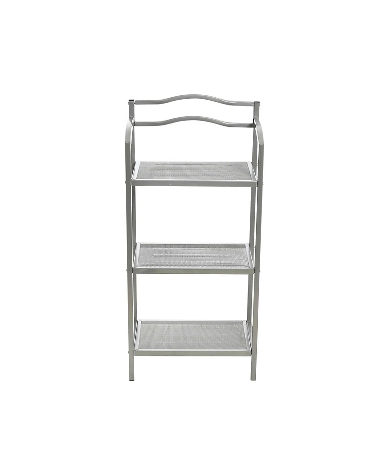 Household Essentials 3-Tier Metal Bathroom Storage Shelf, Silver