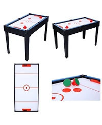 Rbied 5-in-1 Multi-Game Table with Foosball, Billiards, Ping Pong, Hockey & Basketball, Black Mdf Indoor Sports for Kids and Adults-Rbied