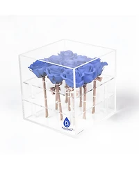 9 Preserved Roses Acrylic Box: 100% Real Natural That Last Over 1 Year