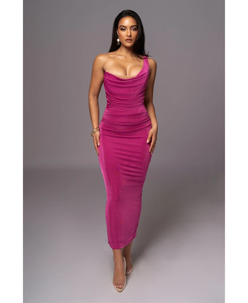 Jluxlabel Women's Slinky Krishna One Shoulder Maxi Dress