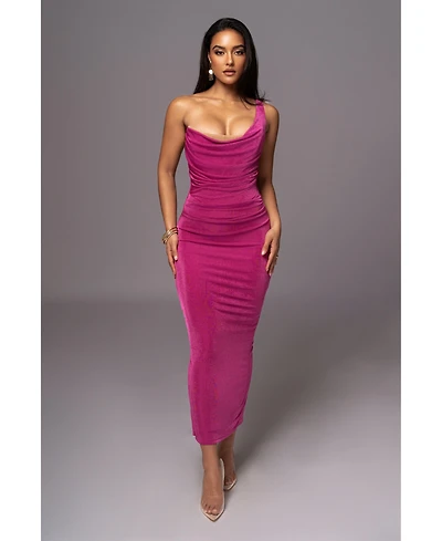 Jluxlabel Women's Slinky Krishna One Shoulder Maxi Dress
