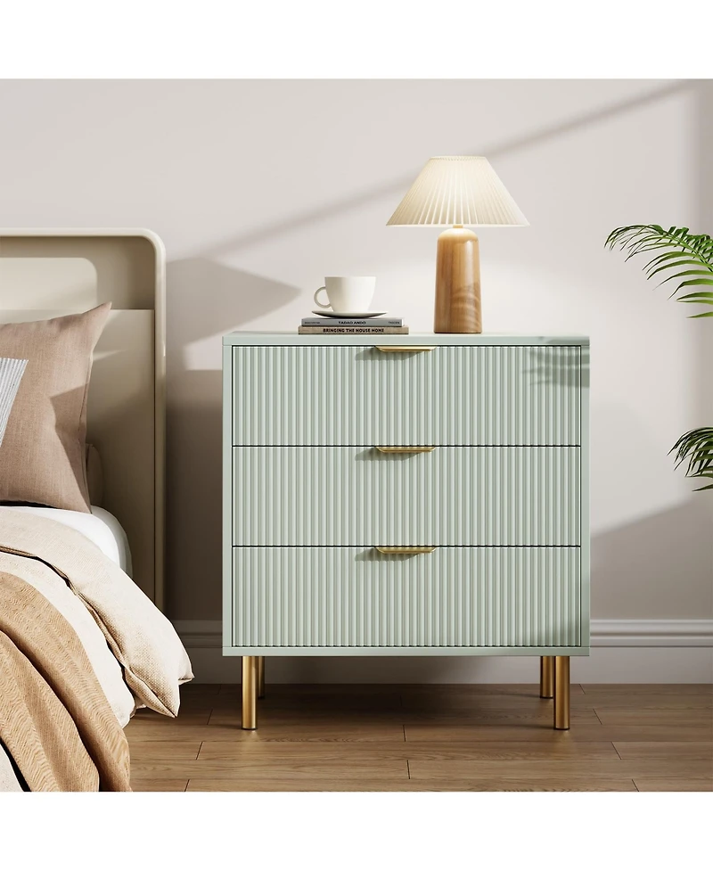 Gaomon 3 Drawer Dresser for Bedroom, Large Nightstand Chest of Drawers, Modern Wood Storage Dresser Organizer