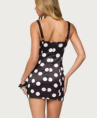Edikted Women's Polka Dot Cupped Satin Effect Mini Dress