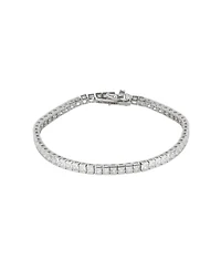 Sterling Silver Square Rectangular Tennis Bracelet