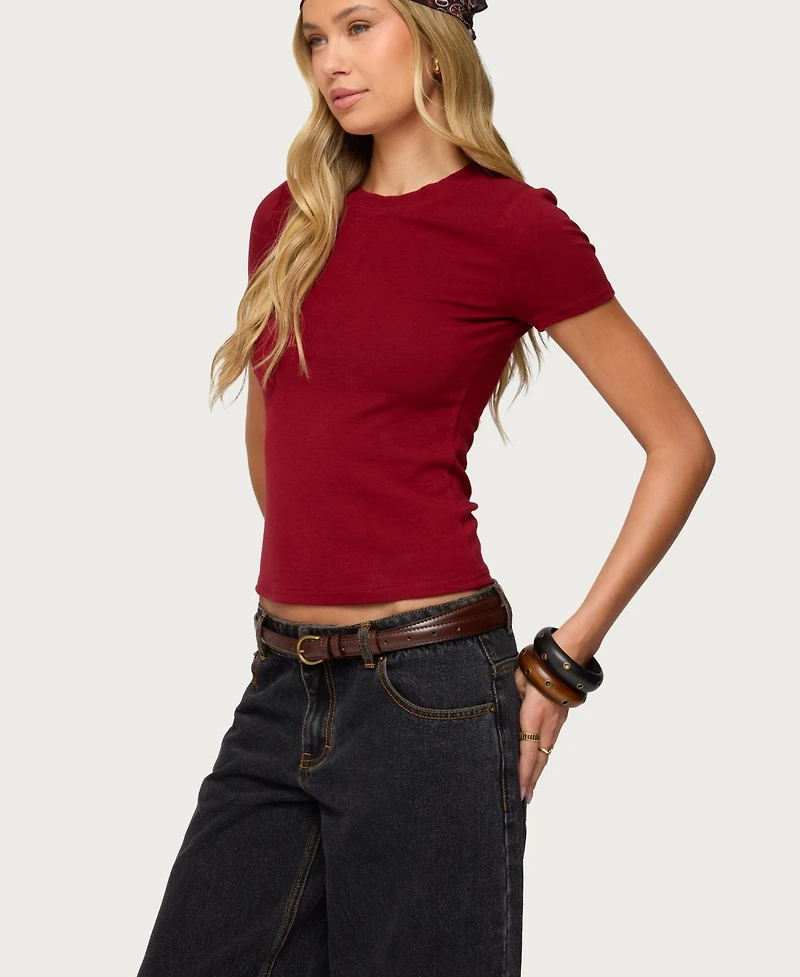 Edikted Women's Daphney Ribbed T Shirt