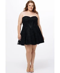 Celebrations by Sydney's Closet Women's Strapless Lace Bustier Party Dress