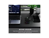 risokeys Dual-Mode Virtual Mouse Anti-Sleep Device - Ergonomic Design, Automatic Cursor Movement to Prevent Screen Lock - Black