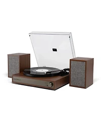 Victrola Harmony Bluetooth Turntable System with Speakers, Walnut