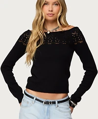 Edikted Women's Lillis Boat Neck Knit Top