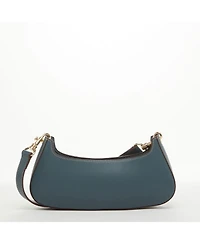 Susu East West Teal Blue Leather Baguette Shoulder Bag