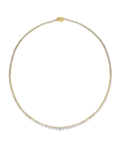 Macy's Diamond (3 ct. t.w.) Necklace in Sterling Silver with Micron Plating