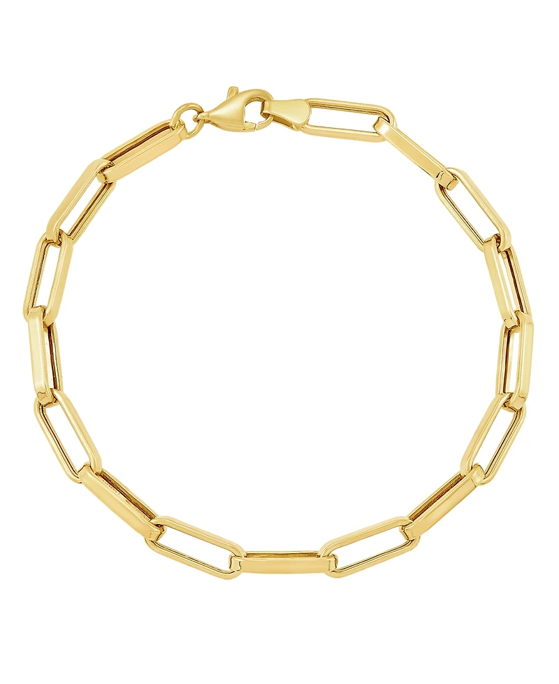 Macy's Hollow Paperclip Chain Bracelet in 14K Yellow Gold