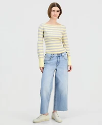 Celebrity Pink Juniors' Raw-Hem Wide-Leg Jeans