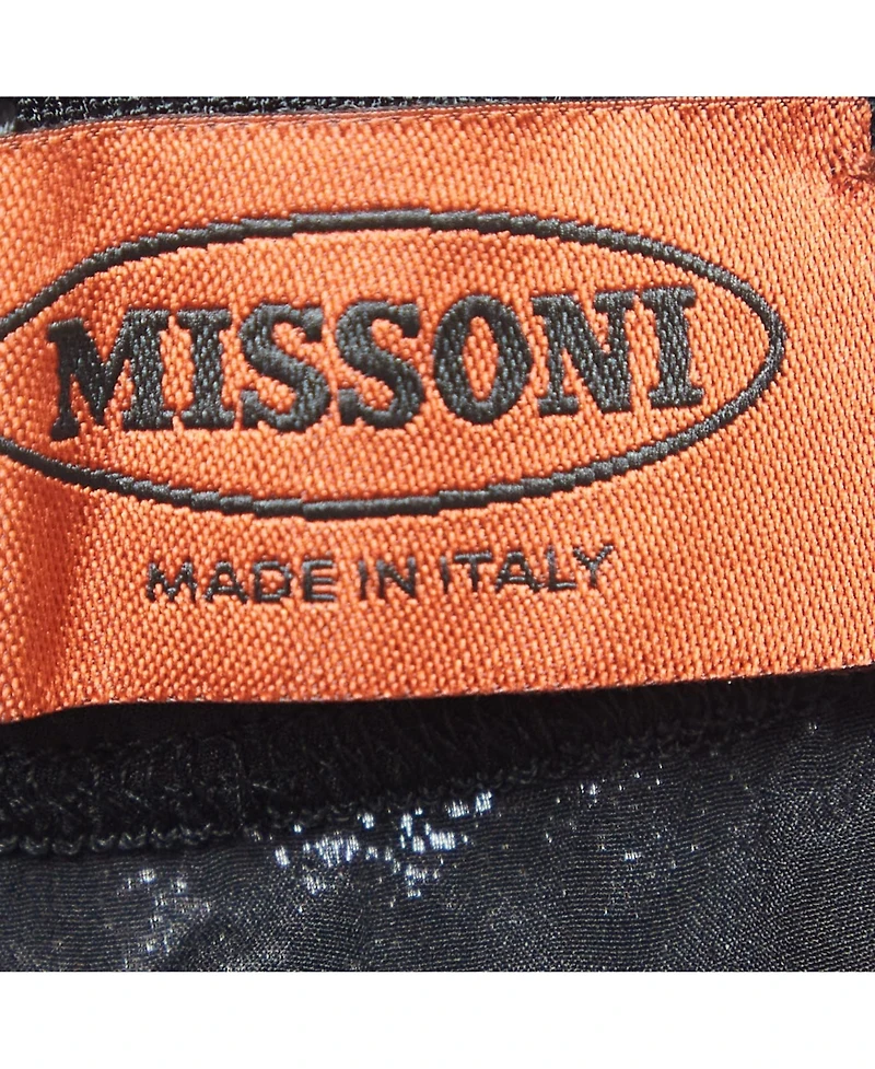 Pre-Owned Missoni Women's Black Stripe Lurex Knit Fringed Mini Skirt