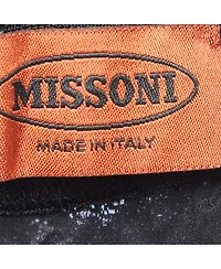 Pre-Owned Missoni Women's Black Stripe Lurex Knit Fringed Mini Skirt