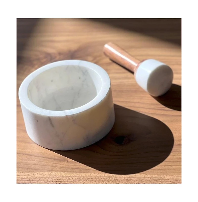 Verve Culture Marble and Wood Mortar & Pestle