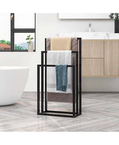 Lovmor Metal Freestanding Towel Rack 3 Tiers Hand Towel Holder Organizer for Bathroom Accessories