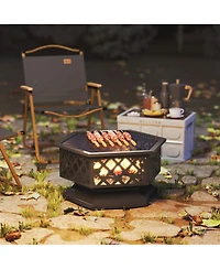 Slickblue Portable Outdoor Fire Pit for Garden, Patio, or Camping Use