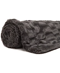 Chanasya Premium Fuzzy Faux Fur Rectangular Embossed Throw Blanket