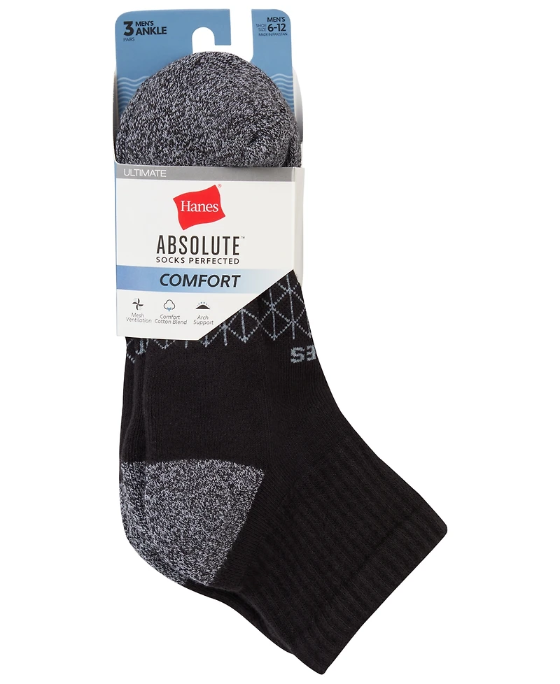 Hanes Men's Ultimate Crew Socks, 3-Pack