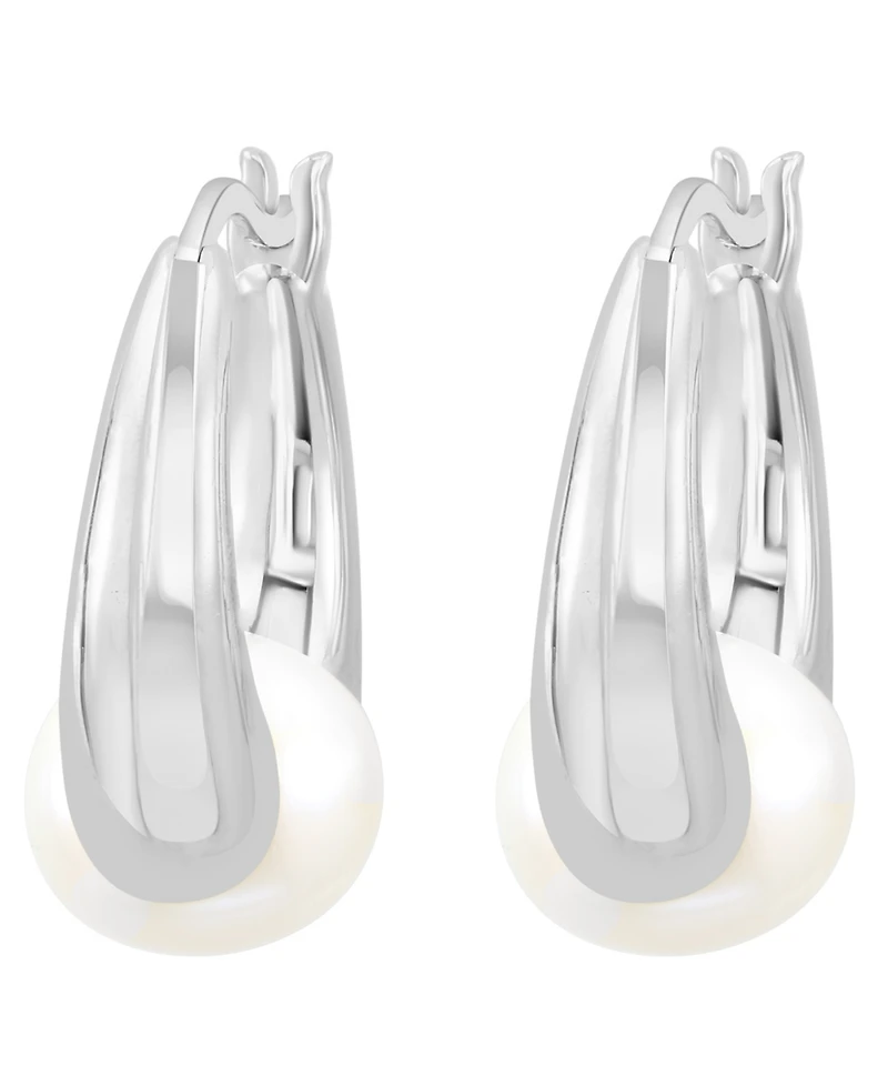 Effy Collection Freshwater Pearl (8-9mm) Huggie Earrings in Sterling Silver
