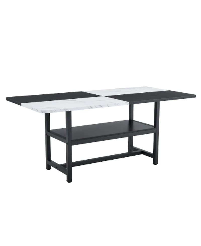 Streamdale Furniture Streamdale 71" Black and White Checkered Table