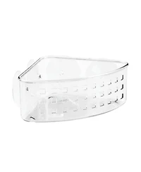 iDesign Plastic Suction Corner Shower Basket for Bathroom