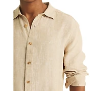 Nautica Men's Classic-Fit Long-Sleeve Button-Up Solid Linen Shirt