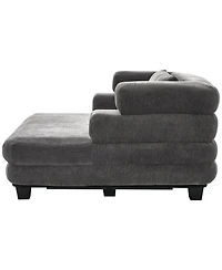 Streamdale Furniture Streamdale Oversized Chaise Lounge 52.4" Modern Chenille Sofa Bed with Deep Seat, Black