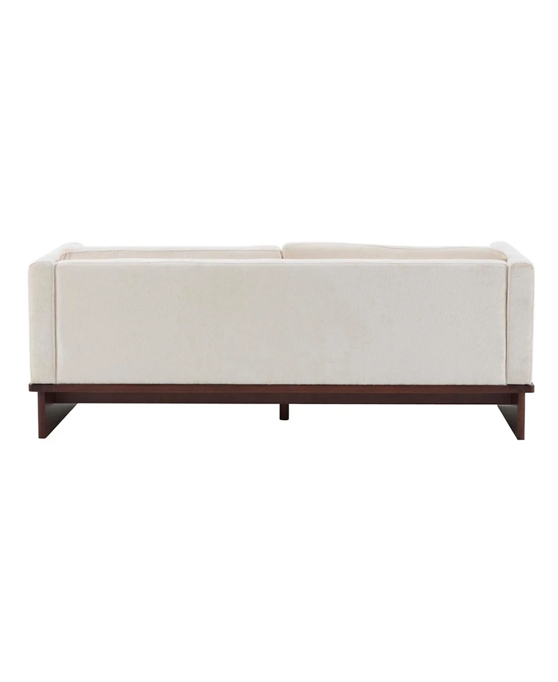 Streamdale Furniture Beige 77" Modern Boucle 3-Seater Sofa with Solid Wood Base