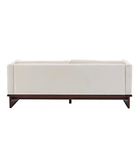 Streamdale Furniture Beige 77" Modern Boucle 3-Seater Sofa with Solid Wood Base