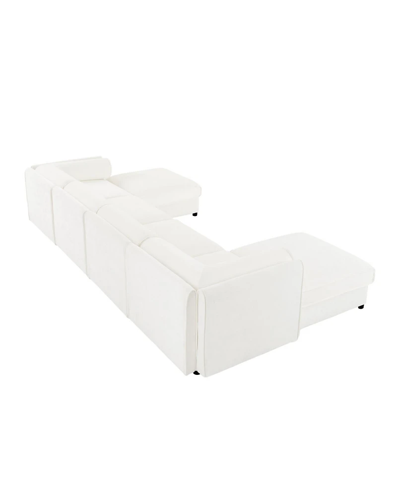 Streamdale Furniture Streamdale Modular Sectional Sofa with Storage, Extra Large U Shaped White Couch