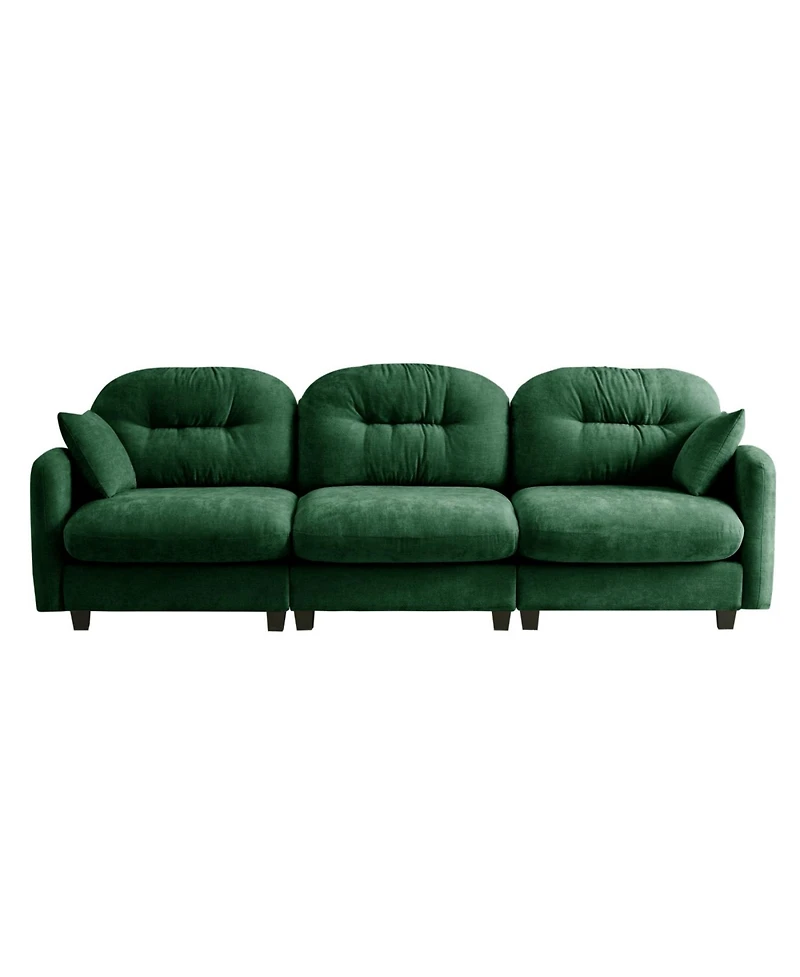 Streamdale Furniture Streamdale Three-Seater Modular Sectional Couch, Soft Chenille Fabric, Green