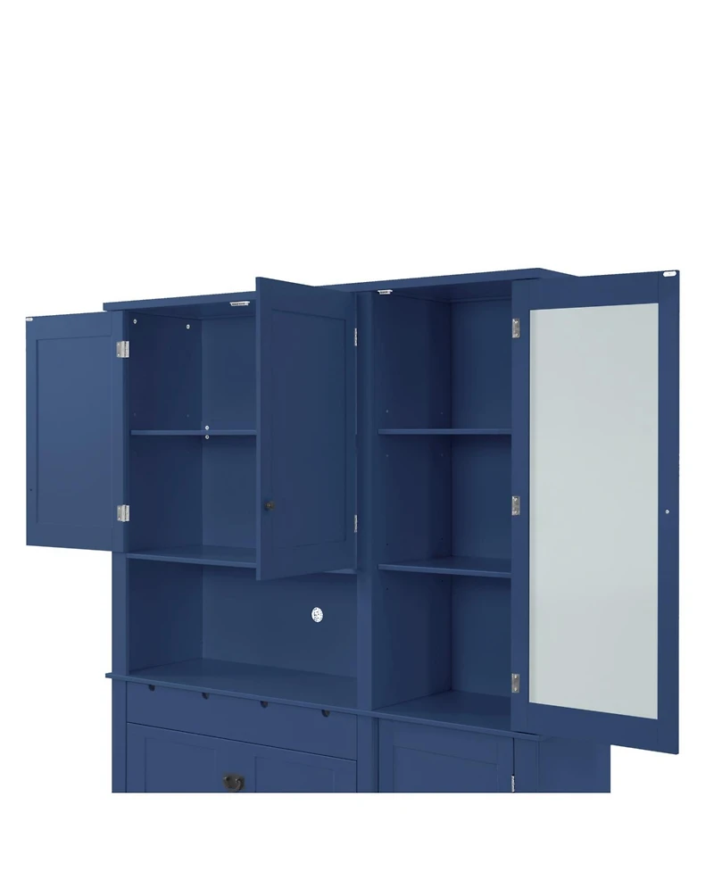 Streamdale Furniture Traditional Buffet with Hutch, Large Kitchen Pantry Storage Cabinet